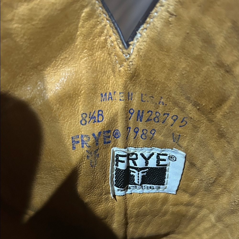 Vtg Frye brown leather pull on cowboy boots 8.5 - Picture 6 of 9